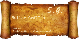 Suller Gréta névjegykártya